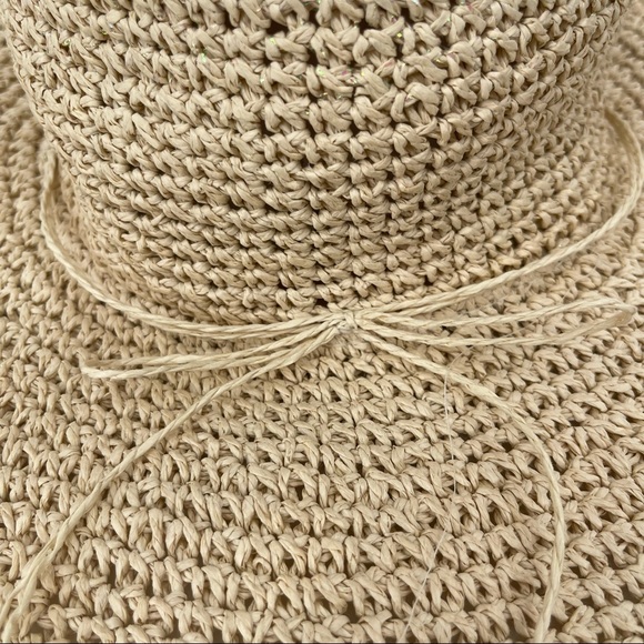 Women's Summer Paper Woven Wide Brim Sun Beach Hat - Picture 6 of 9